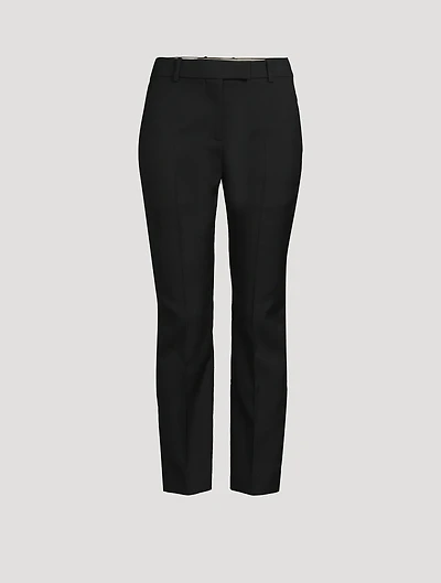 Wool Gabardine Cigarette Trousers