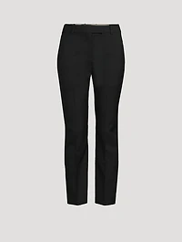 Wool Gabardine Cigarette Trousers