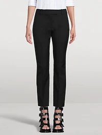 Wool Gabardine Cigarette Trousers