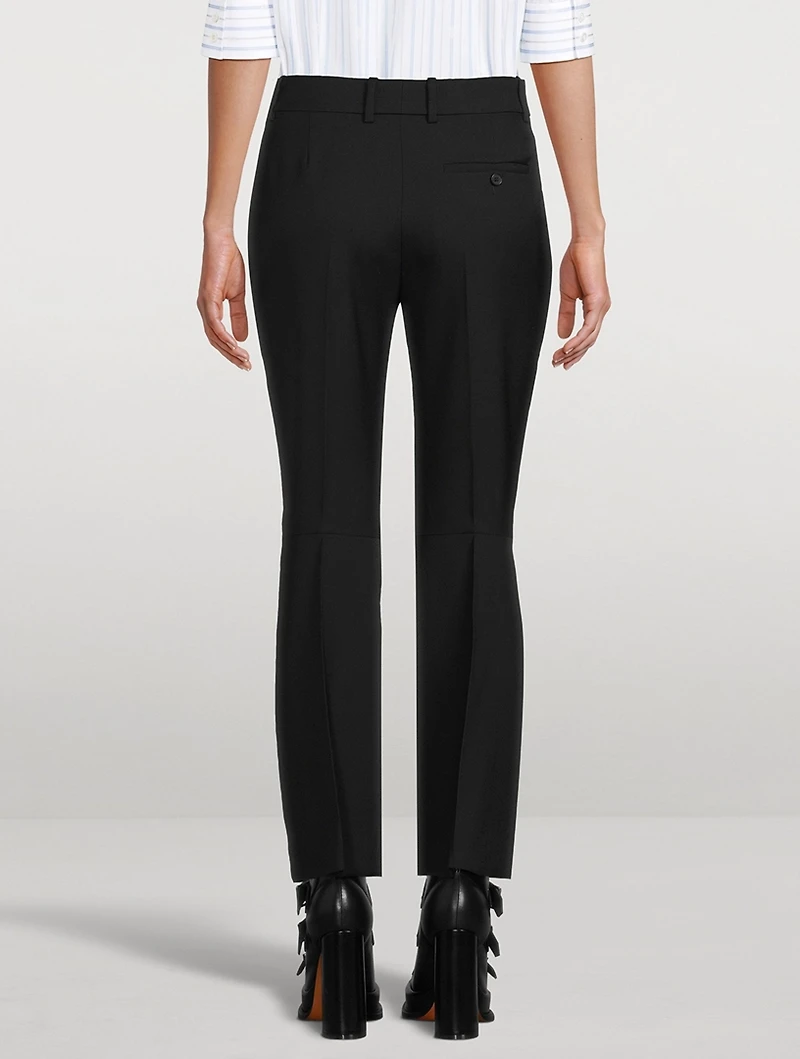 Wool Gabardine Cigarette Trousers