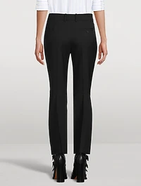Wool Gabardine Cigarette Trousers