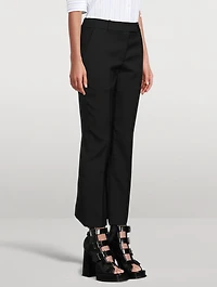 Wool Gabardine Cigarette Trousers