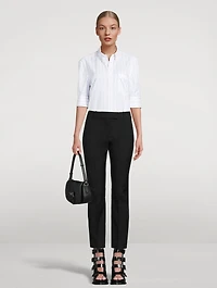 Wool Gabardine Cigarette Trousers