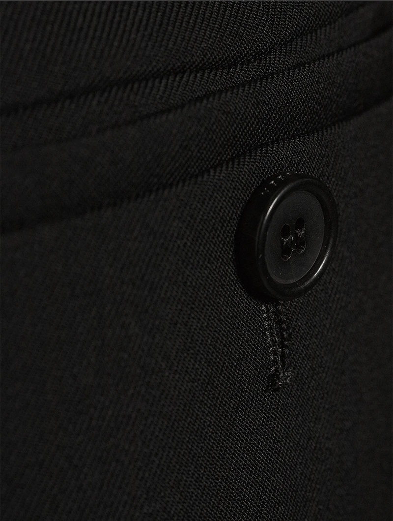Wool Gabardine Cigarette Trousers