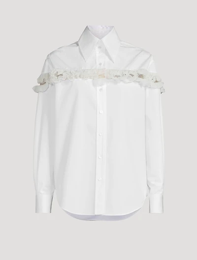 Ruffled Slash Poplin Shirt