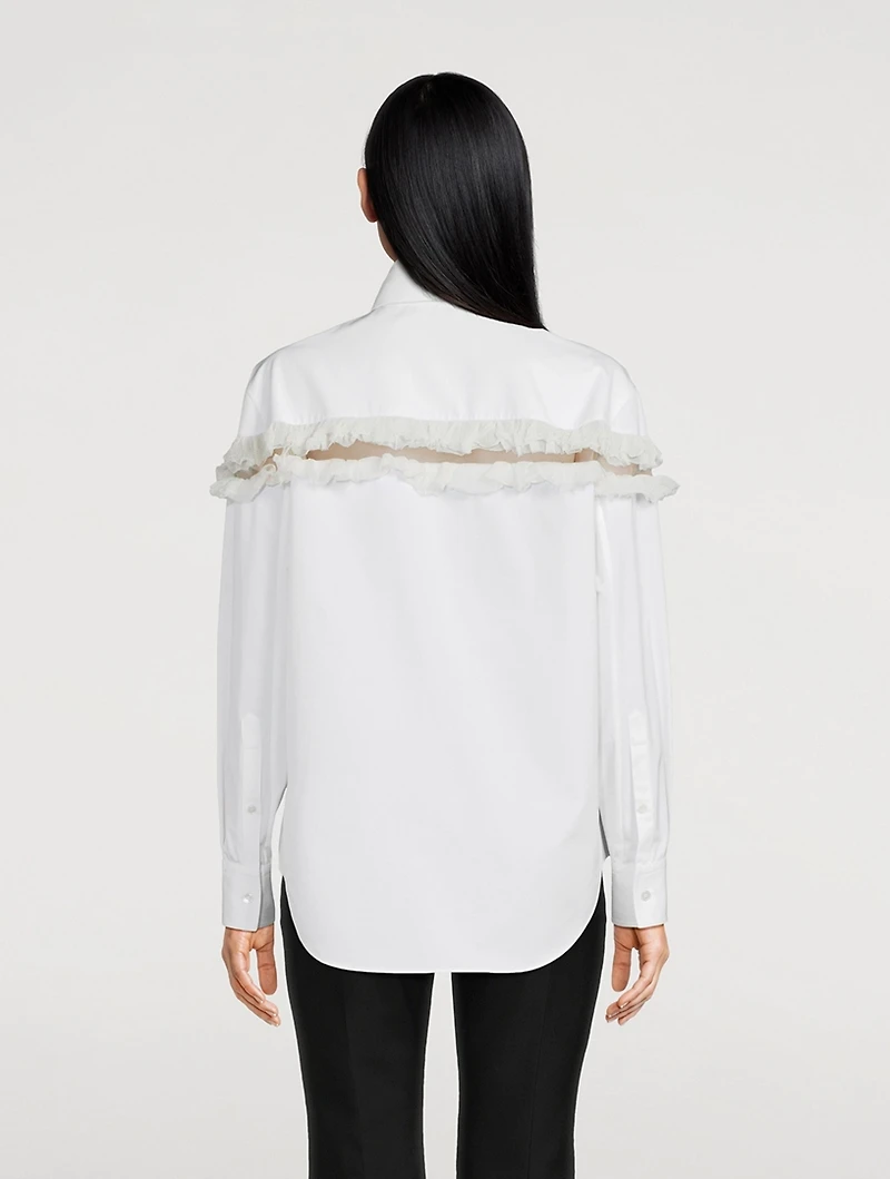Ruffled Slash Poplin Shirt