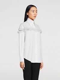 Ruffled Slash Poplin Shirt