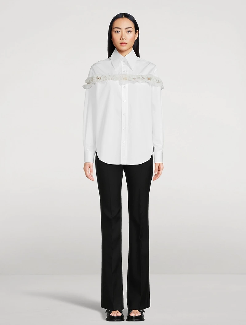 Ruffled Slash Poplin Shirt