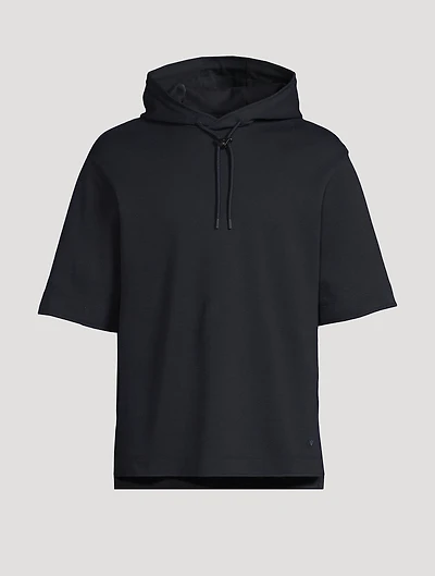 Oversized Jersey Short-Sleeve Hoodie