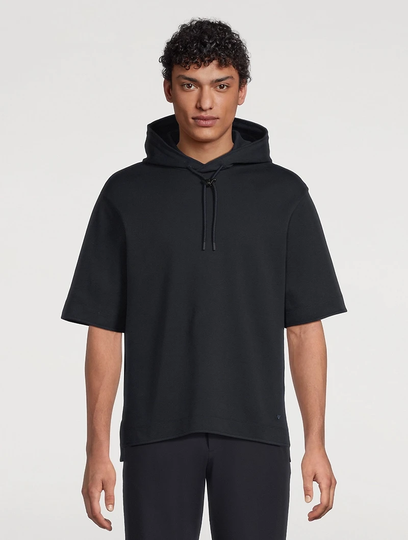 Oversized Jersey Short-Sleeve Hoodie
