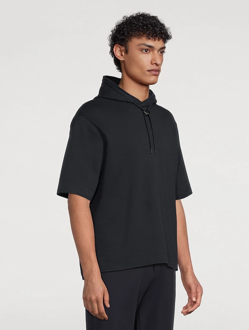 Oversized Jersey Short-Sleeve Hoodie