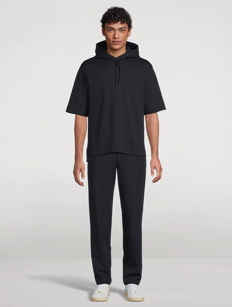 Oversized Jersey Short-Sleeve Hoodie
