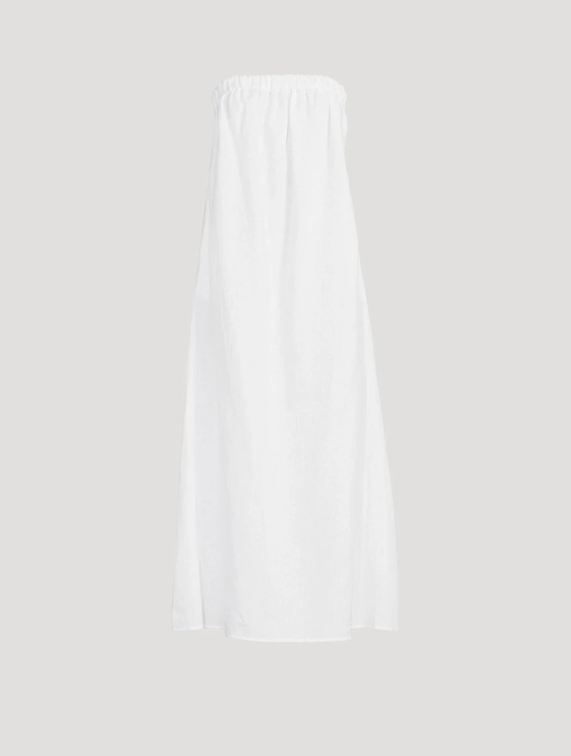 Soleil Strapless Linen Maxi Dress