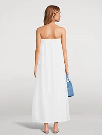 Soleil Strapless Linen Maxi Dress