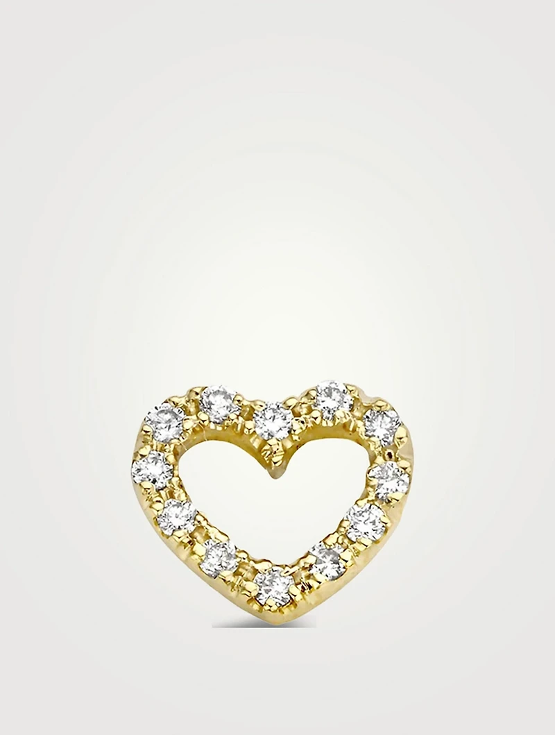 18K Gold Full Heart Earring