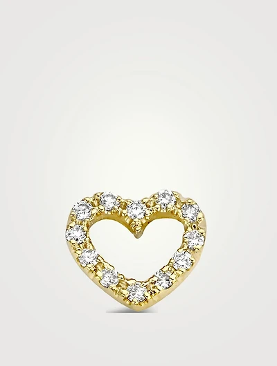 18K Gold Full Heart Earring