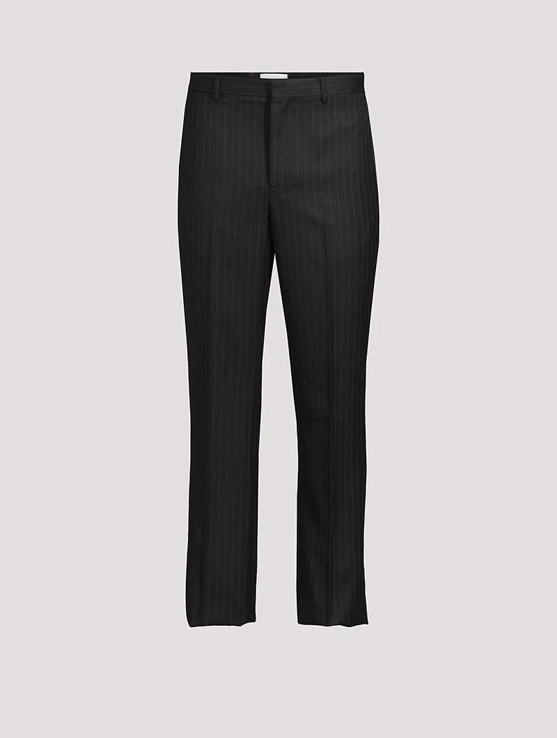 Wool Tailored Pants Striped Print