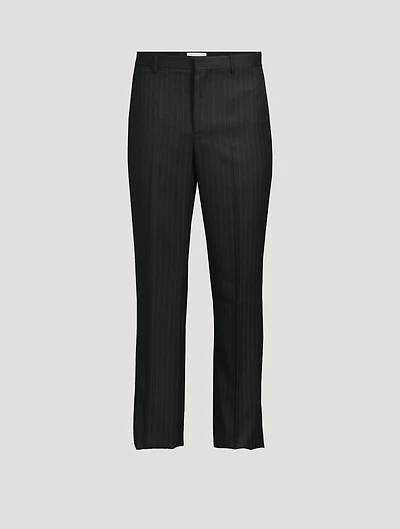 Wool Tailored Pants Striped Print