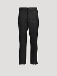 Wool Tailored Pants Striped Print