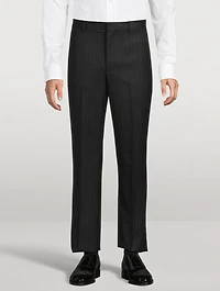 Wool Tailored Pants Striped Print