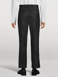 Wool Tailored Pants Striped Print