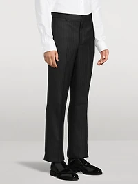 Wool Tailored Pants Striped Print