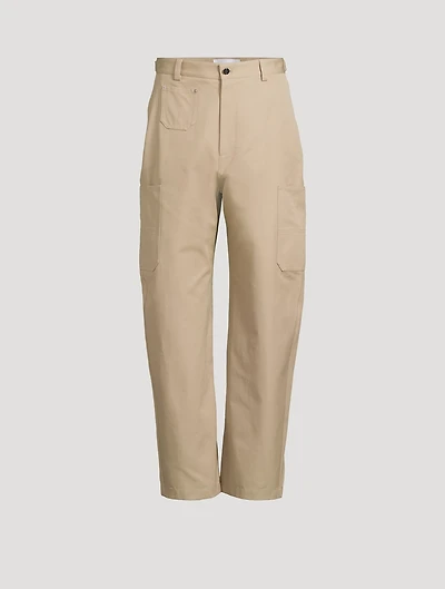 Cotton Wide-Leg Cargo Pants
