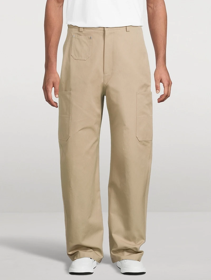 Cotton Wide-Leg Cargo Pants