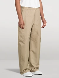 Cotton Wide-Leg Cargo Pants