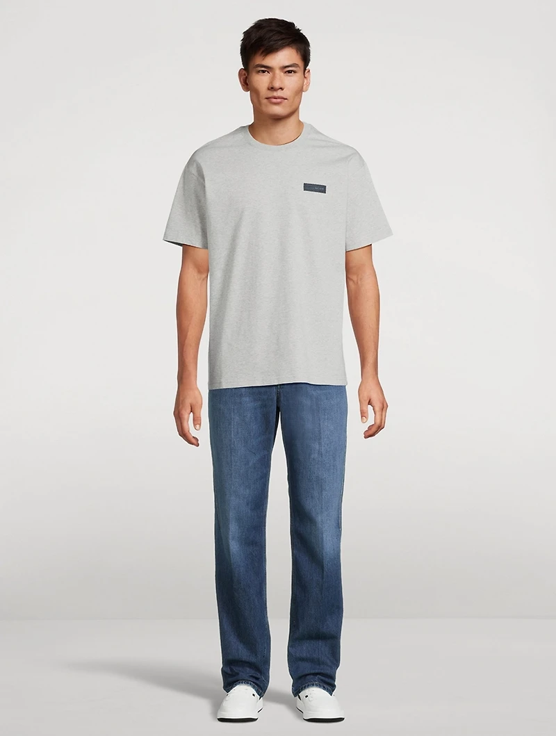 Washed Denim Straight-Leg Jeans