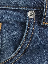 Washed Denim Straight-Leg Jeans