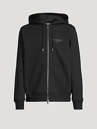 Cotton Zip Hoodie With Stamp