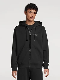 Cotton Zip Hoodie With Stamp