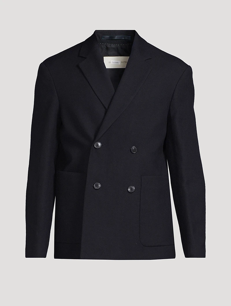 Barleys Wool And Linen Double-Breasted Jacket