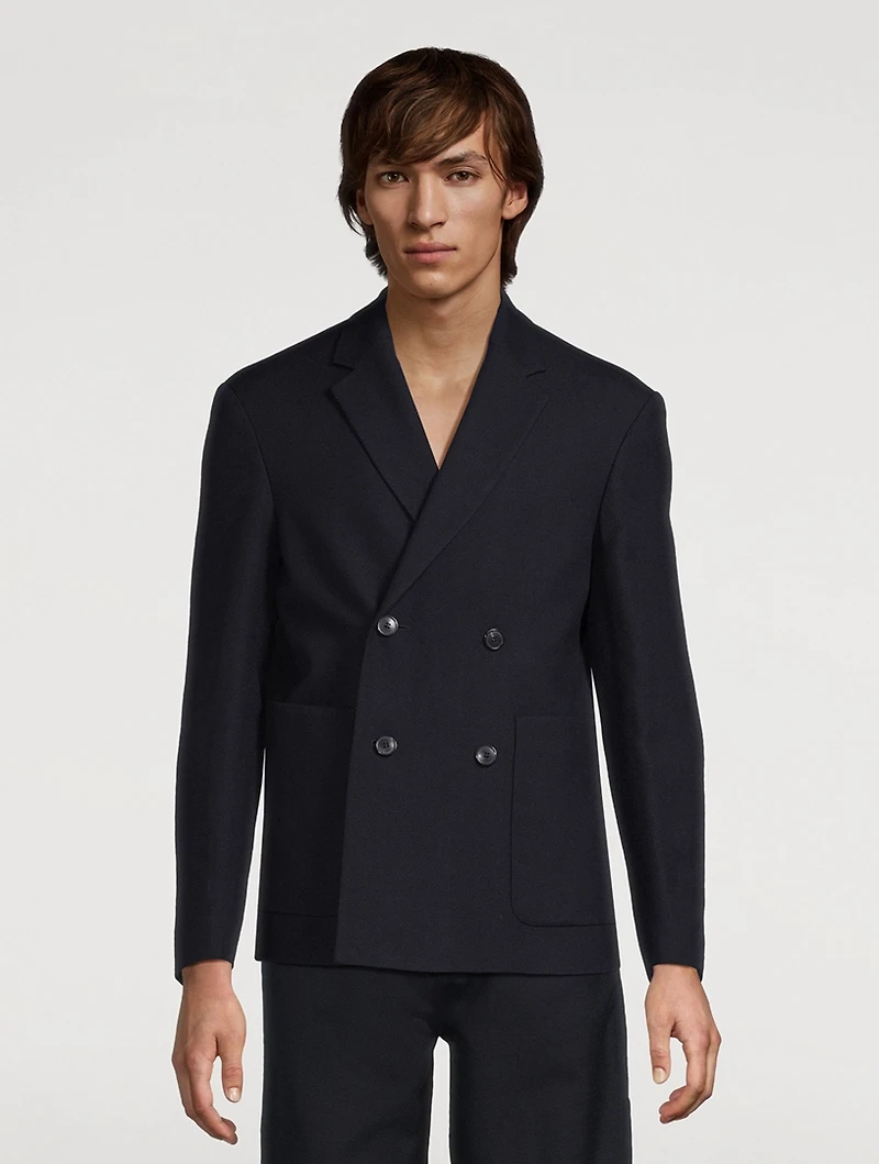 Barleys Wool And Linen Double-Breasted Jacket