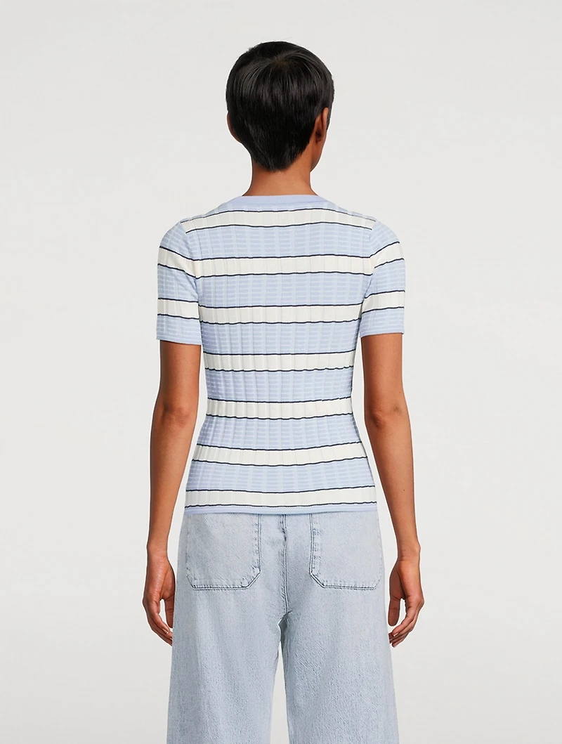 Eloise Ribbed T-Shirt Stripe Print
