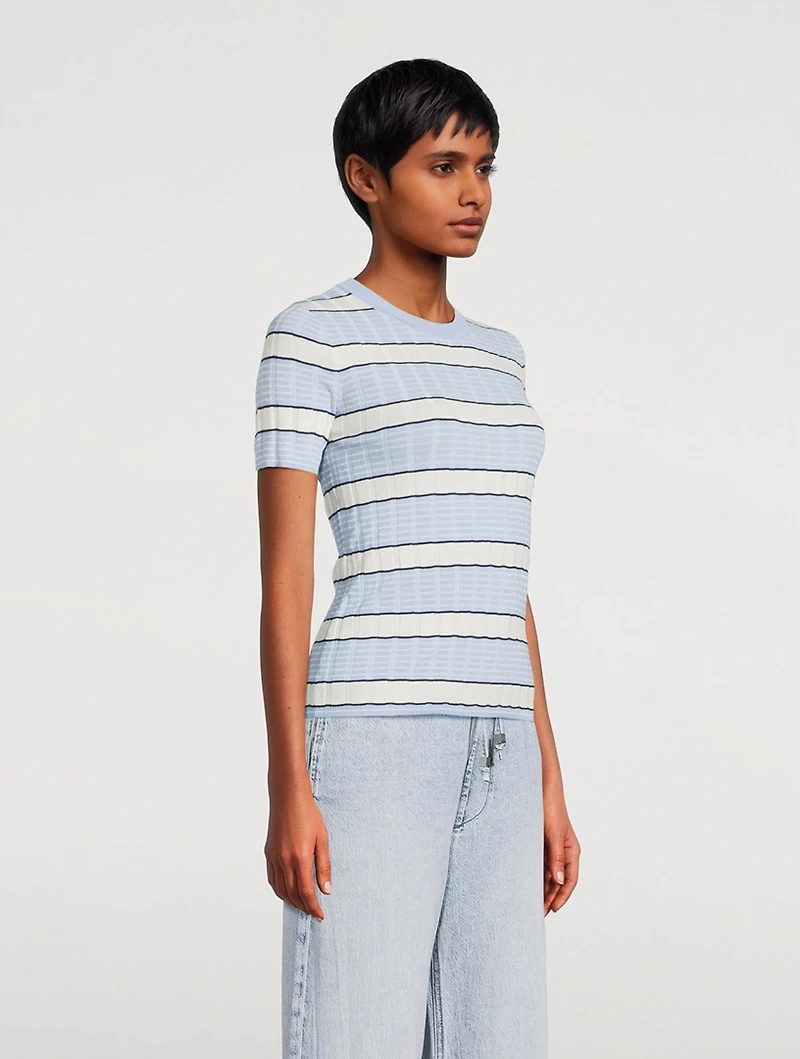 Eloise Ribbed T-Shirt Stripe Print
