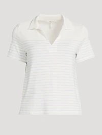 The Stripe Knit Polo Shirt