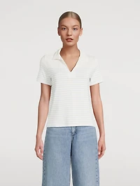 The Stripe Knit Polo Shirt