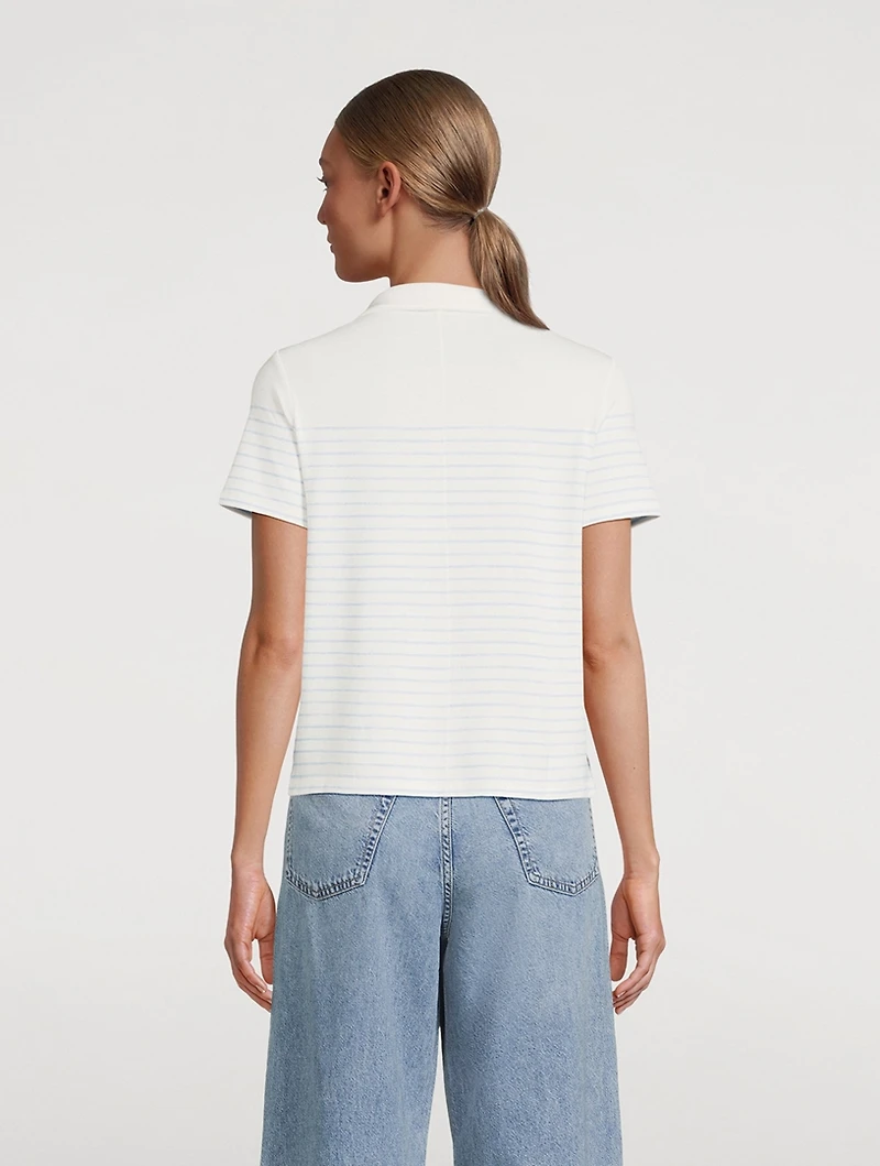 The Stripe Knit Polo Shirt