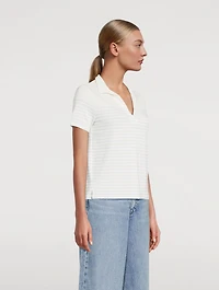 The Stripe Knit Polo Shirt