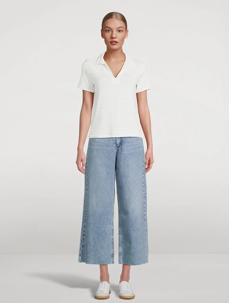 The Stripe Knit Polo Shirt