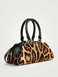 Mini Antigona Cube Calf Hair Bag In Leopard Print