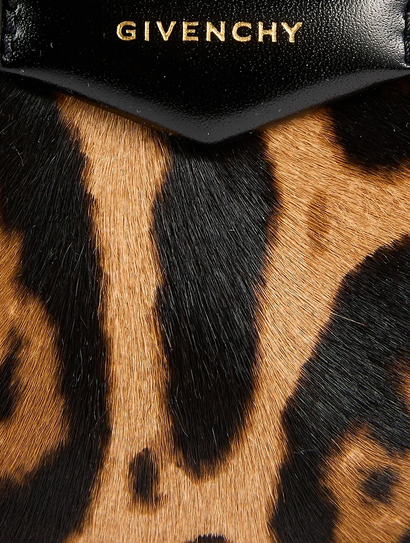 Mini Antigona Cube Calf Hair Bag In Leopard Print