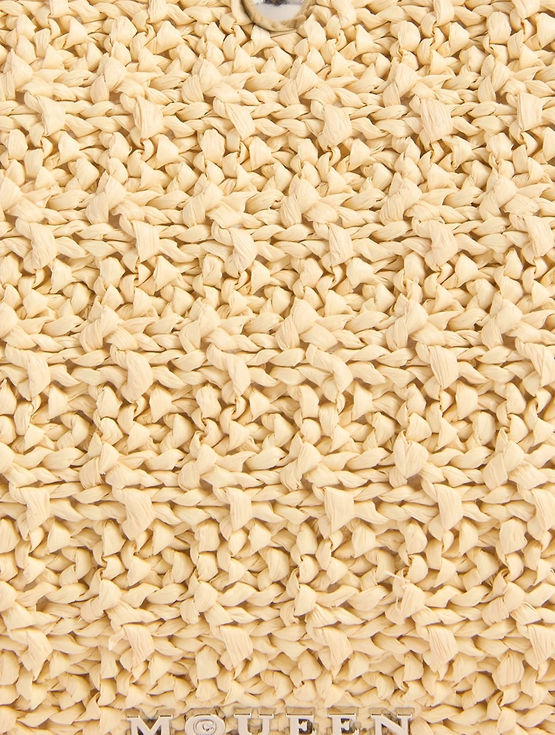 Mini T-Bar Studded Raffia Pouch