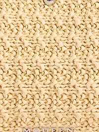 Mini T-Bar Studded Raffia Pouch