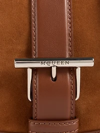 T-Bar Suede and Leather Crossbody Bag