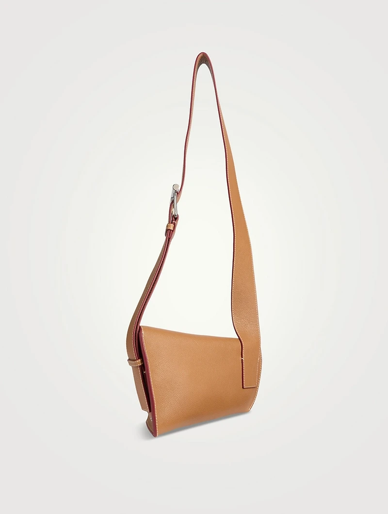 T-Bar Sling Leather Shoulder Bag