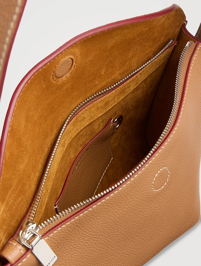 T-Bar Sling Leather Shoulder Bag