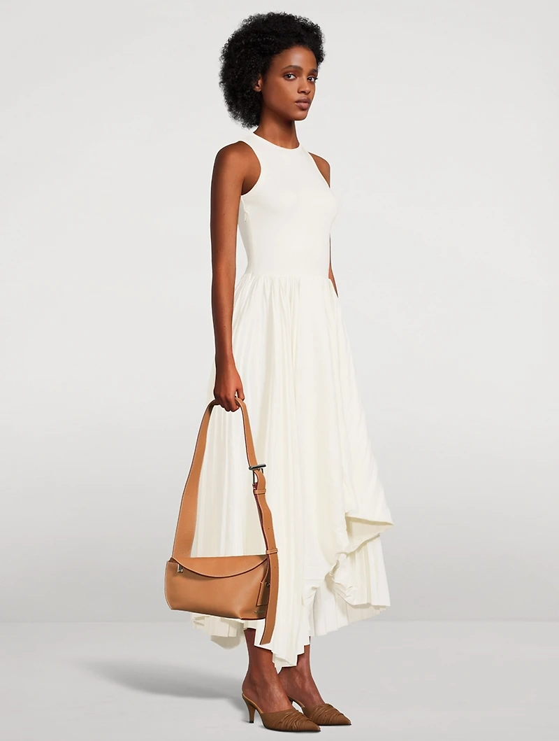 T-Bar Sling Leather Shoulder Bag